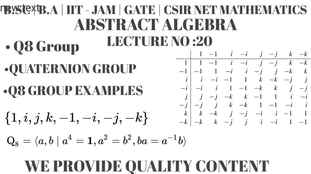 representation theory of quaternion group