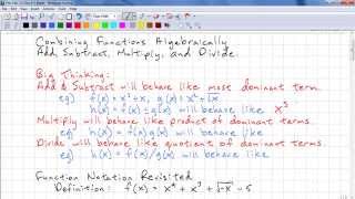 PreCalculus 12 Chp 4.2 - Combining Functions Algebraically