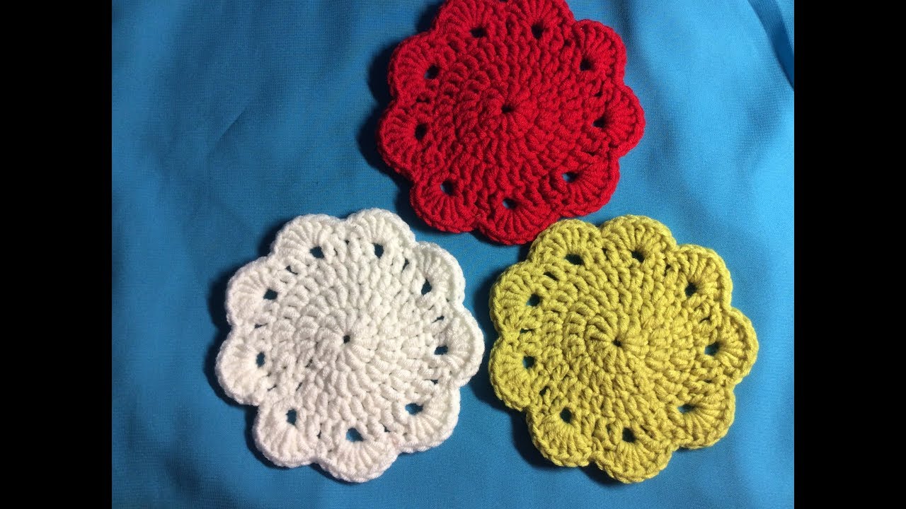 Moc mieng lot ly  How to crochet a coaster
