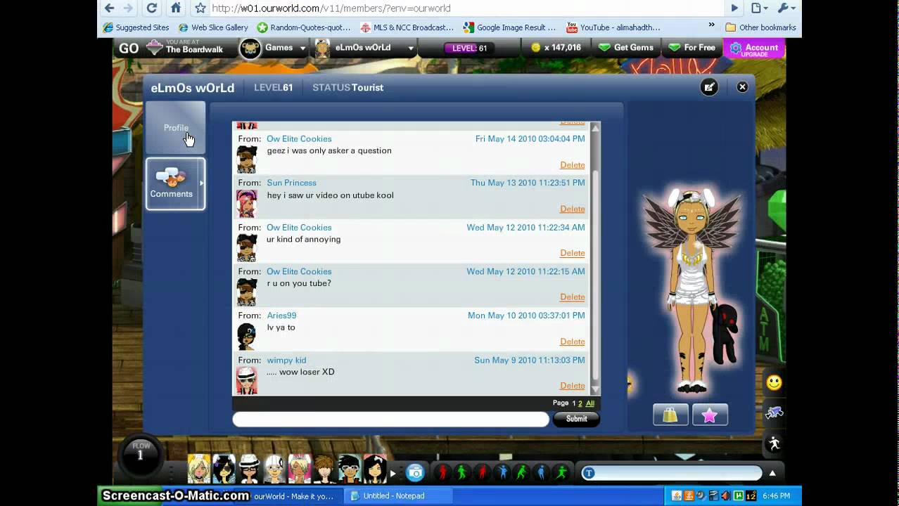 My ourWorld account!