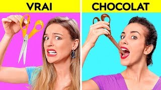 DÉFI GOURMAND VRAI OBJET VS CHOCOLAT || Lequel Est En Chocolat ? Test de Goût par 123 GO! CHALLENGE