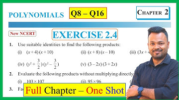 Class 9th Maths Exercise 2.4 || Class 9 ex 2.4 || Q8 - Q16 || Ch 2 Polynomials || NCERT || CBSE
