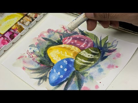Why Every Artist Needs a WHITE CRAYON! 🖍️✨ Watercolor Easter Eggs