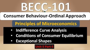 BECC101 CONSUMER BEHAVIOR ORDINAL APPROACH