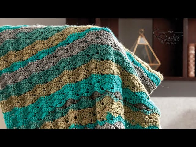 Crochet Caron Cakes Wavy Blanket Pattern, EASY
