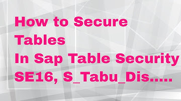 How to Secure Tables In Sap | Table Security