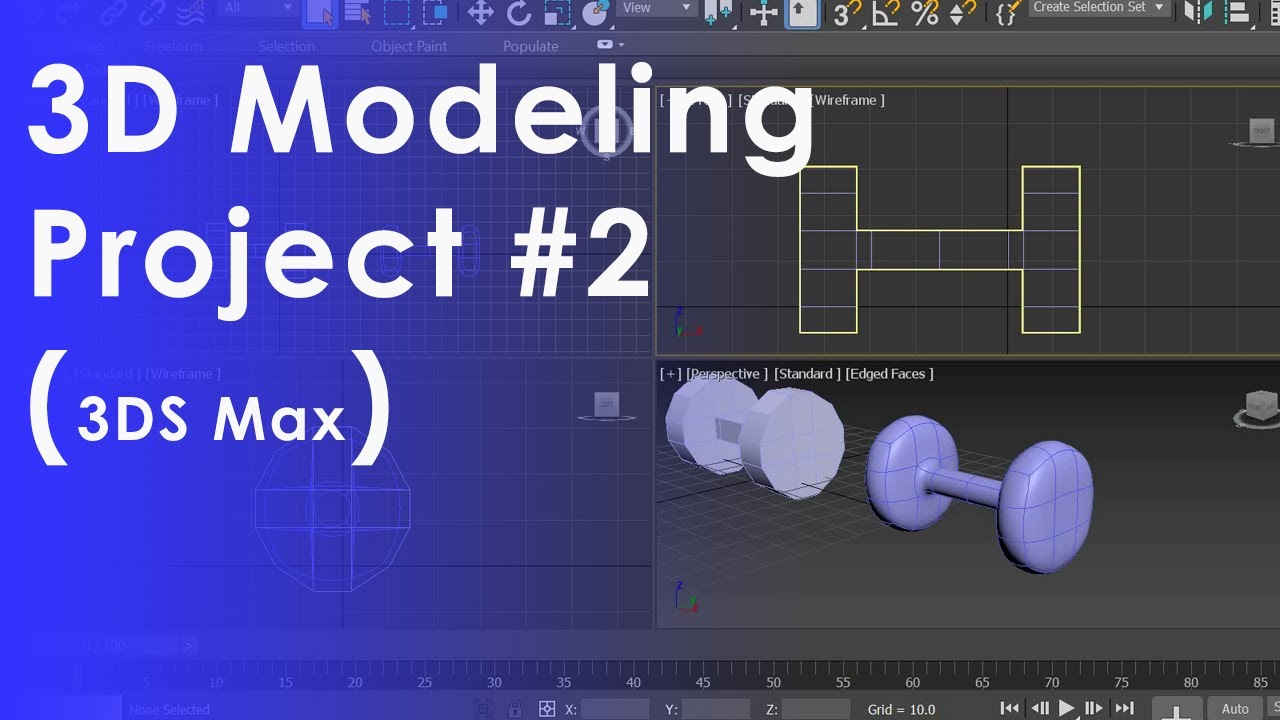 3DS Max 2019 beginner course - box modelling a dumbbell.