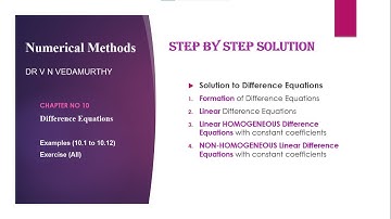 Numerical Analysis Chapter 10 | Exercise 10.1 solution | Methods | DR V N VEDAMURTHY