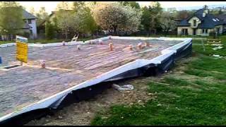 Fundamenty Zasypane Piachem I Rozpoczęte Zagęszczanie