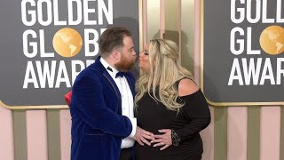 Famous Paul Walter Hauser and Amy Boland Hauser 2023 Golden Globes Arrivals Wealth
