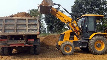 Loading / Leveling And Cutting Soil  (JCB Backhoe New Video) @droneplanet2040