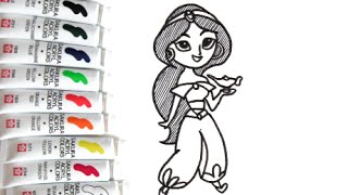 ディズニーキャラクター ジャスミンの描き方 アラジン How To Draw Jasmine 그림 Youtube