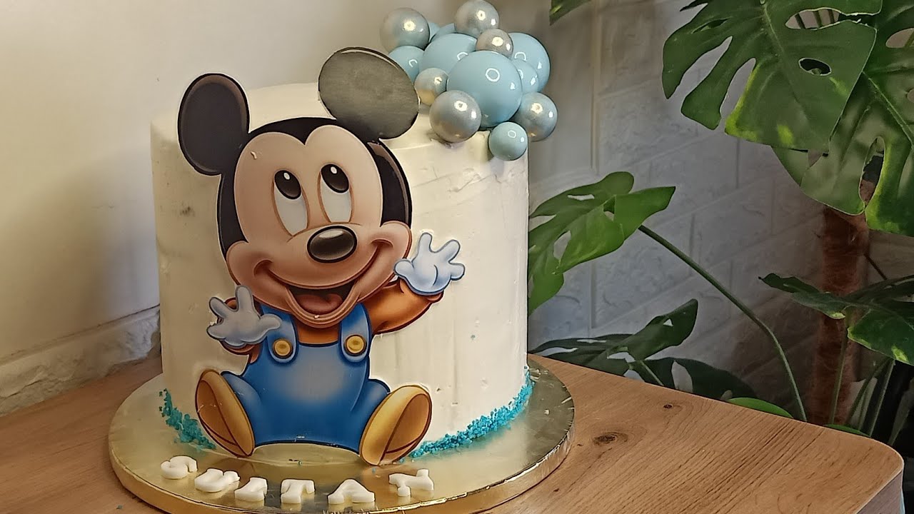 اول عيد ميلاد لإبني👑  حضرت لاير كيك او كيك ديزاين ميكي ماوس بشرح مبسط لجميع المراحل.  #cake_design