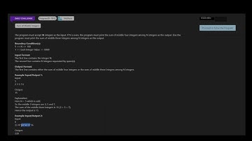 SkillRack-Daily Challenge -Sum of Middle Integers (Program Id: 7912) 10/12/2022 (JAVA / C)