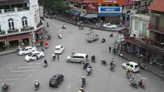 An intersection in Hanoi, Vietnam