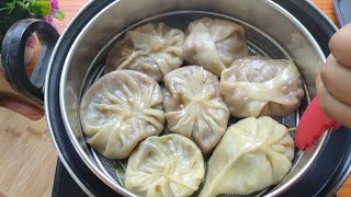 Veg Masala Momos In Kadai | Momos Recipe With Chutney | Veg Momos Recipe | Veg Dim Sum