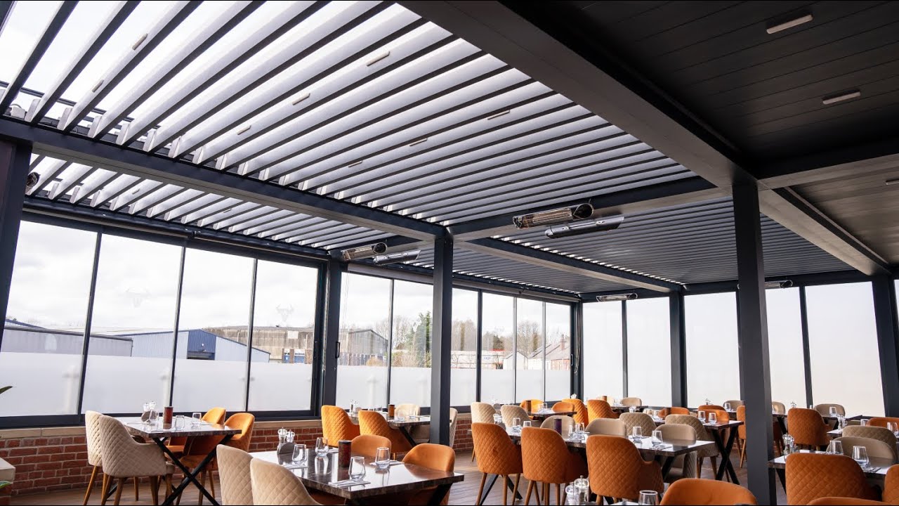 Bioclimatic Rotatable Roof & Sliding Doors by Violux | Wakefield, UK