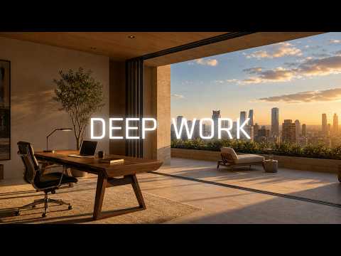Deep Work Music | Luxury Golden Hour Skyline Workspace for Productivity