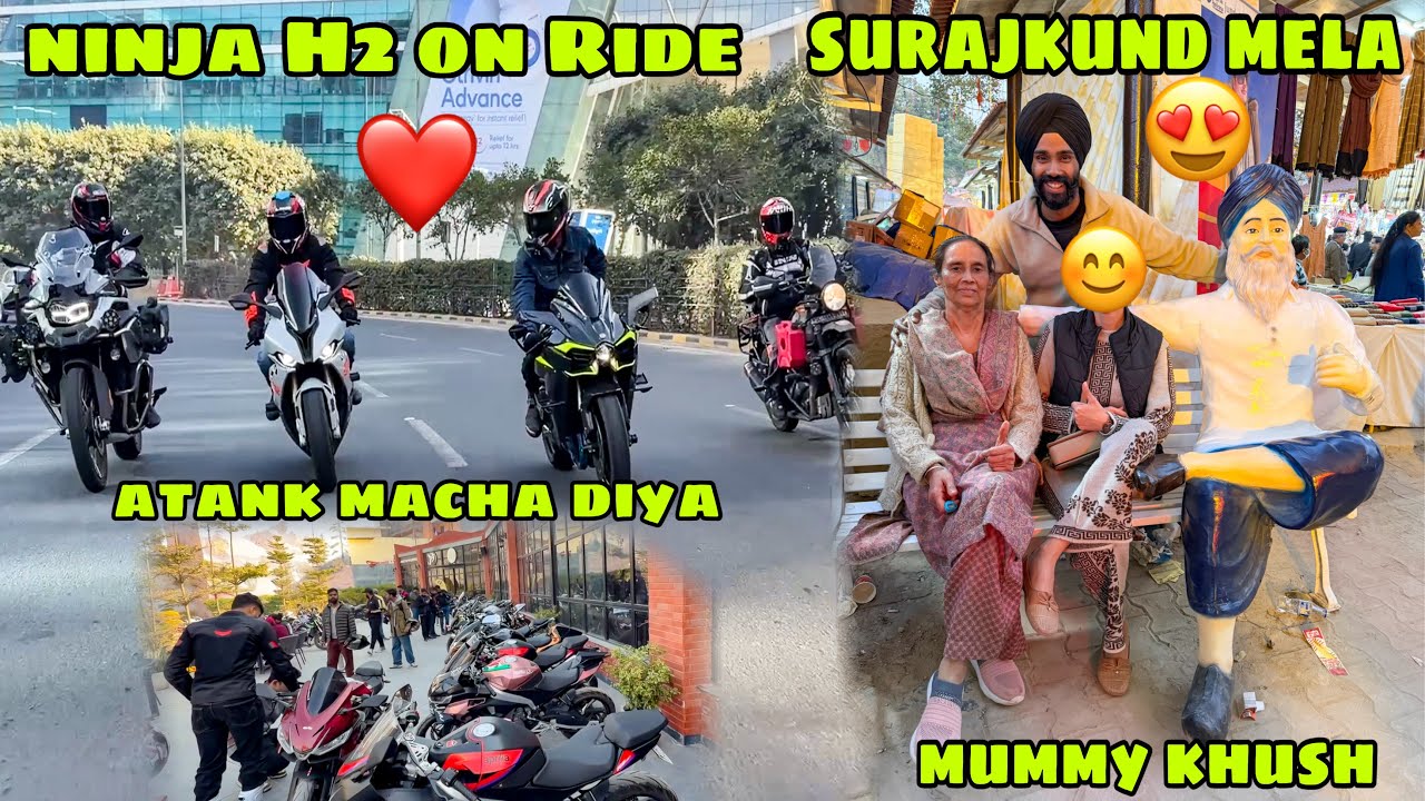 Finally Ninja H2 lekar Ride par gye😍 sab Subscribers khush❤️ mummy ko Surajkund Mela le gye 😇