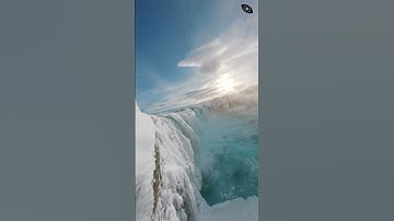 This Frozen Waterfall Was Begging for an FPV Dive - Iceland Adventure | Life in a Blink #lake