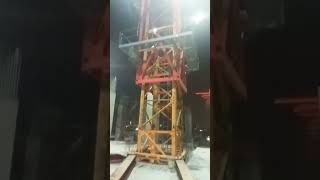 job done installing collar i-beam in luffing tower crane, SCD-5020.