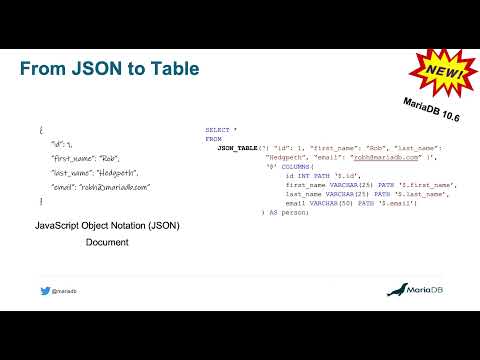 Getting started with JSON table in MariaDB ®