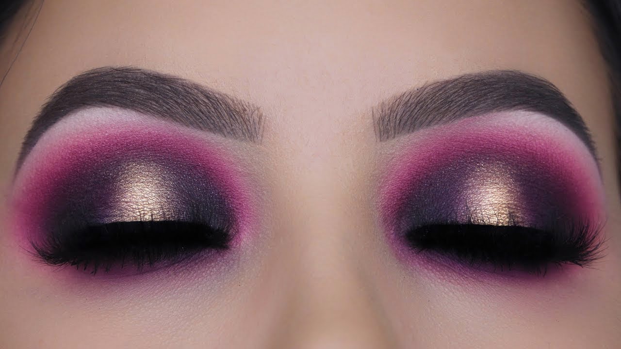 Purple Golden Halo Smokey Eye Makeup Tutorial