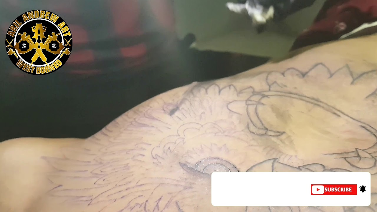 TATTO BURUNG  HANTU  DI  DADA  Sakitnya luar biasa Nyerah 