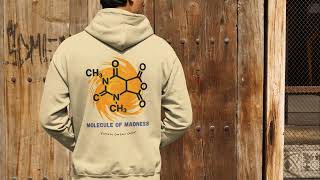 Molecule of Madness Hoodie (Yellow) – Caffeine Chemistry, Cozy Fleece | Coo Coo’s Coffee