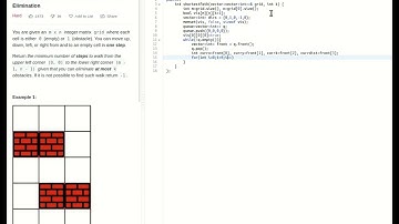 1293. Shortest Path in a Grid with Obstacles Elimination |Short Code| Google,ByteDance,Visa | FAANG
