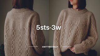 【Tutorial】5sts-3w / Wrap the yarn 3 times around 5 stitches