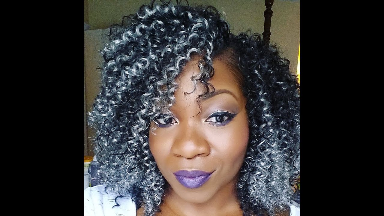 CROCHET BRAIDS WITH FREETRESS WATER WAVE 22 _GREY - YouTube