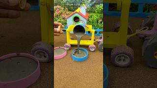 😱 Amazing Mini Tractor Making Cement Pillar | DIY Real Working Construction Machine 🚜 #shorts