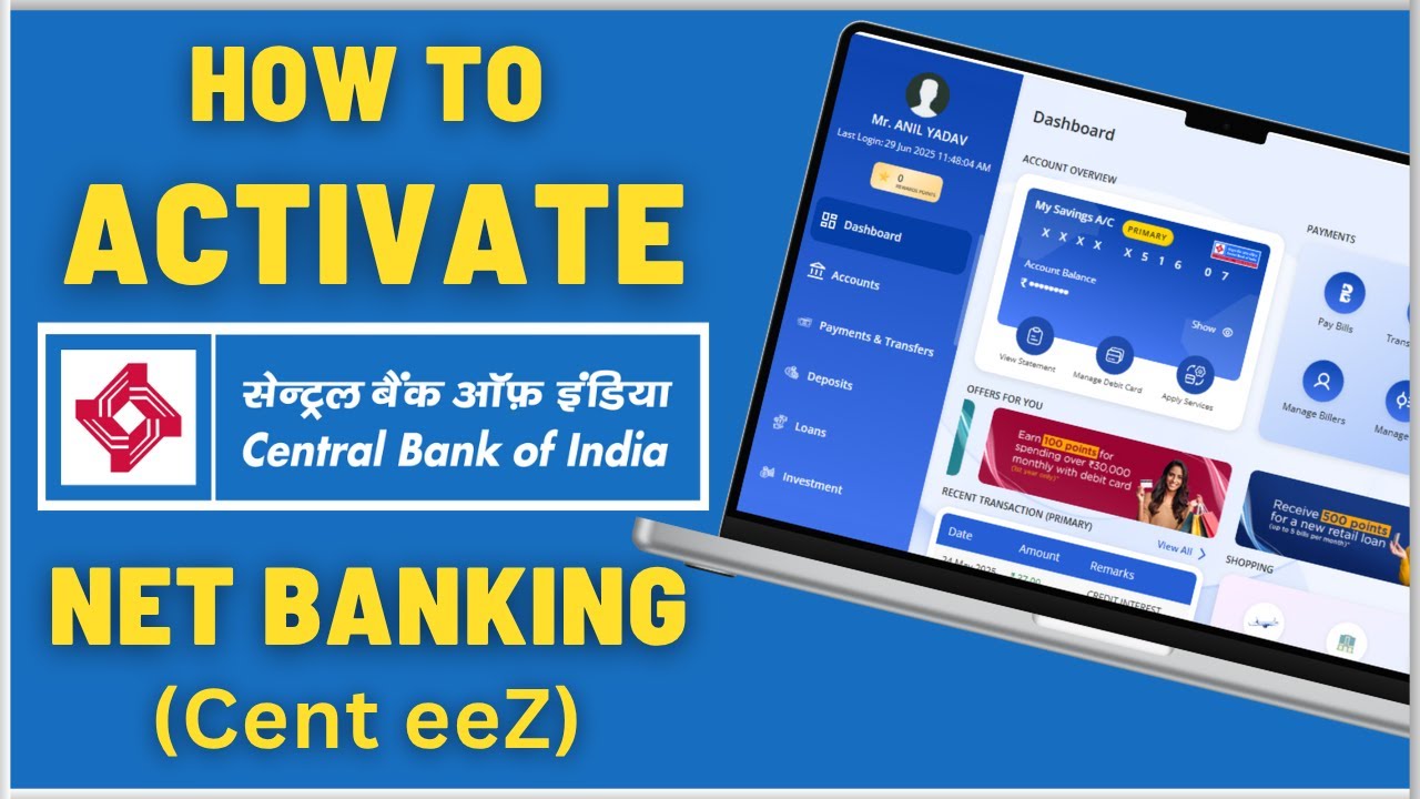How To Activate Central Bank of India Net Banking (Cent eeZ) Online ...
