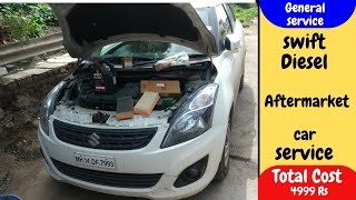 Swift dzire Engine Service at 1lakh km |Engine oil,Air filter change| brake pad clean | service cost