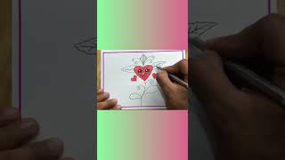 Valentine’s Day Heart Drawing Poster 2022 Easy Steps #moneyguru1002 #easydrawing #beautiful #shorts