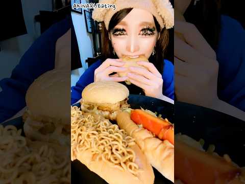 手作りハンバーガー爆食🍔#shorts #fyp #ハンバーガー #asmr #モッパン #咀嚼音