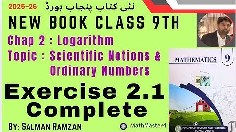 Exercise 2.1 Chapter 2 Class 9th Math New Book | Punjab Board | Scientific and Ordinary notation