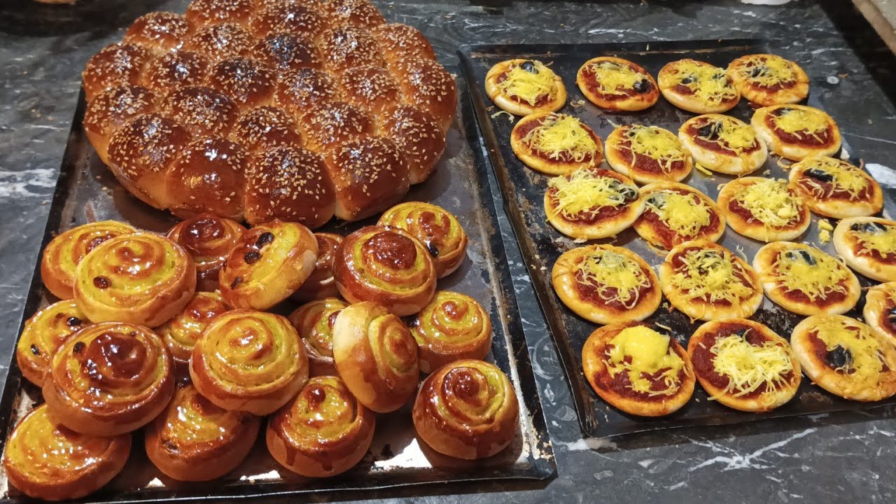 3 اقتراحات من عجينة واحدة الشهدة+ والشنيك + والبيتزا