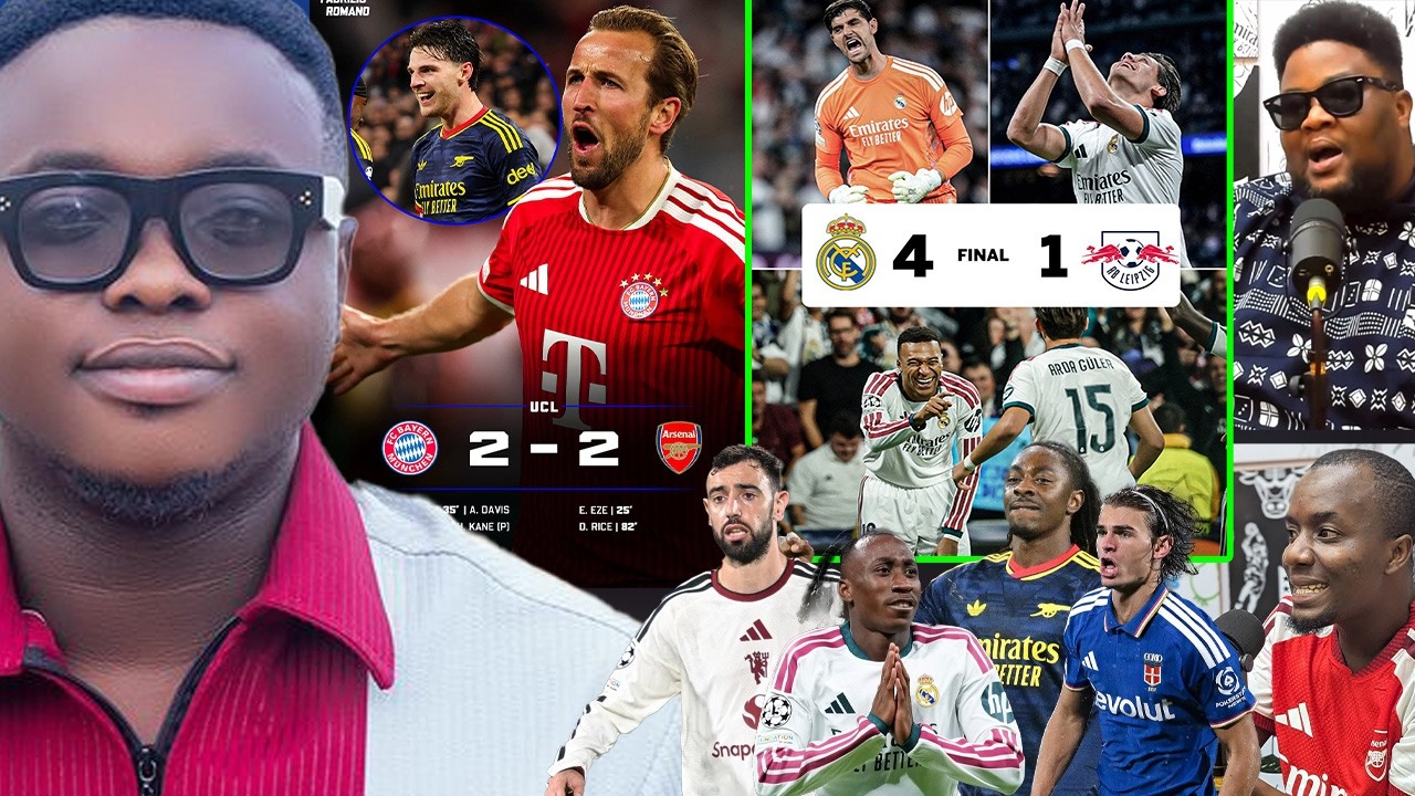 REAL MADRID 4 LEIPZIG 1, BAYERN 2 ARSENAL 2, MAN UNITED 1 COMO 4..MATCH ANALYSIS AND TOP ISSUES IN..