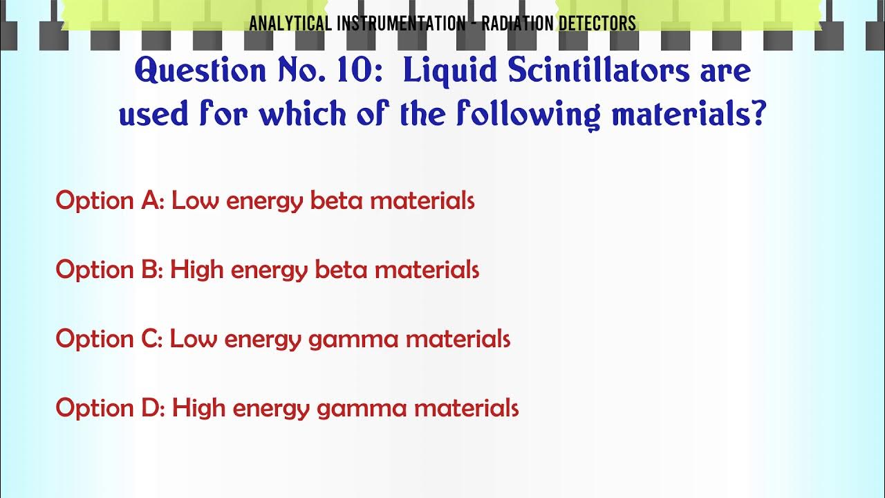 MCQ Questions Radiation Detectors with Answers YouTube