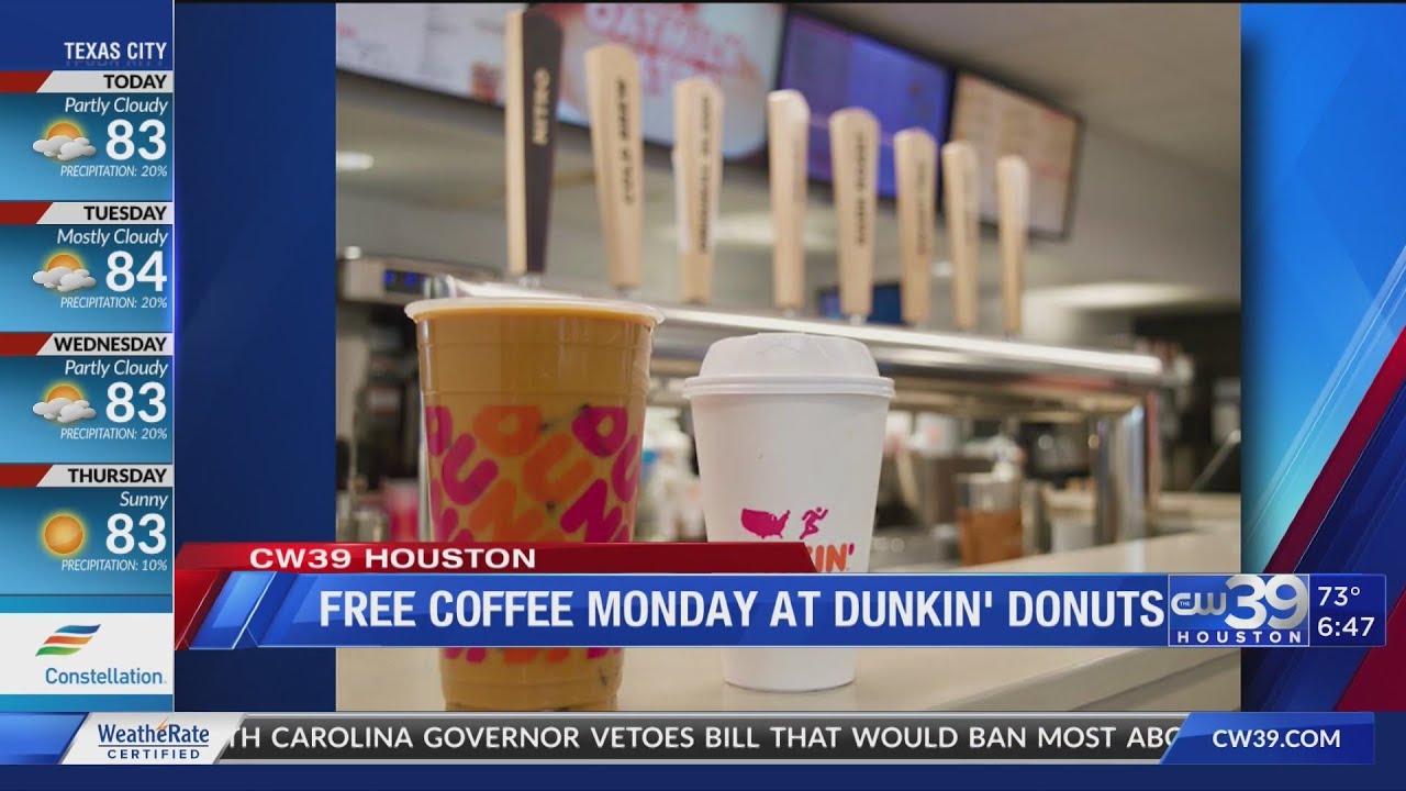 Free Coffee Monday at Dunkin Donuts YouTube