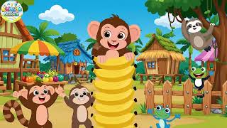 Explosión Matemática de Plátanos y Mono 🐒🍌 | Aprende Números para Niño