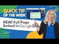 NEW! Full Page Embed in Google Sites