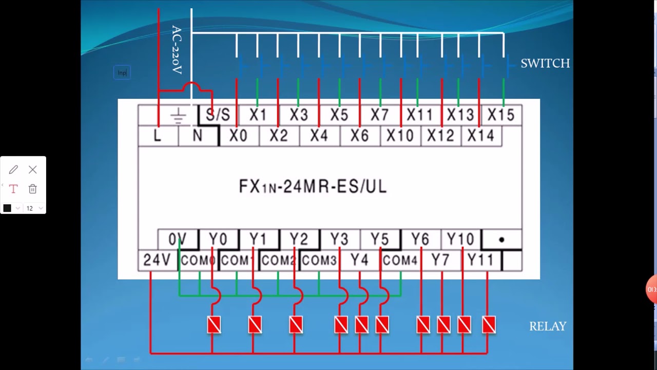 Mitshubishi PLC Pin Diagram & Connection
