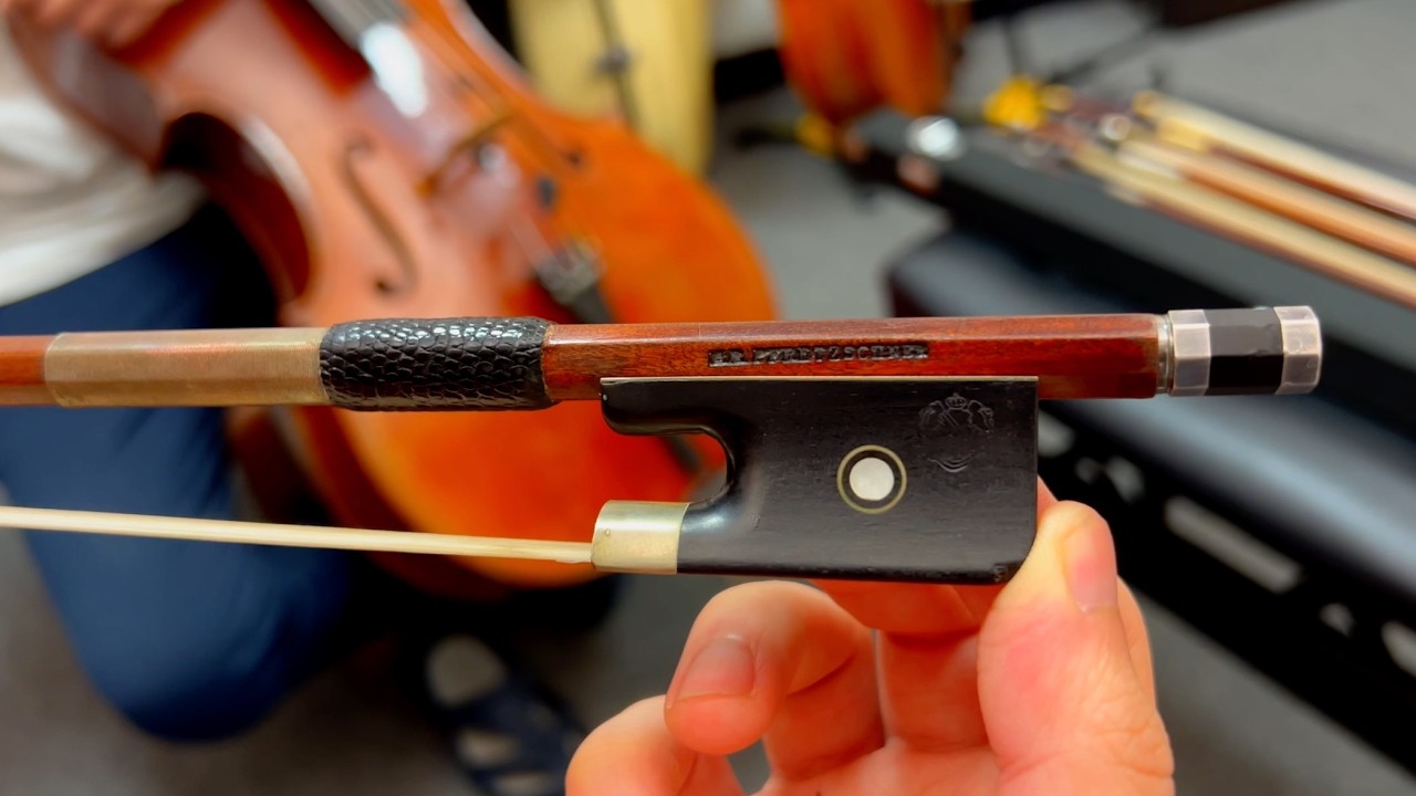 從高雄帶回兩支拉到笑的古董弓HR Pfretzschner & Paesold Cello Bows 
