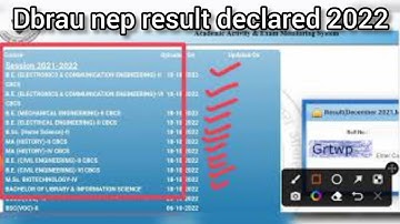 Dbrau semester result declared 2022 | agra university NEP result 2022 | Dbrau NEP result 2022