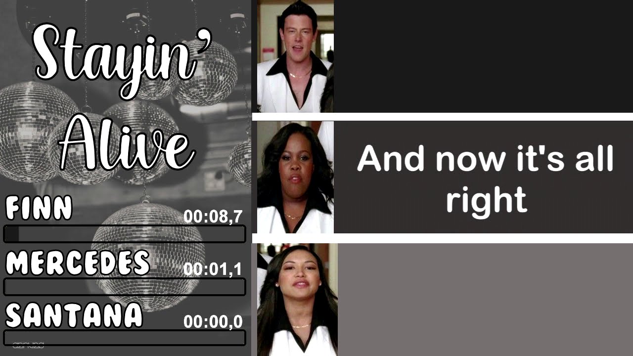 Glee - Stayin' Alive | Line Distribution + Lyrics