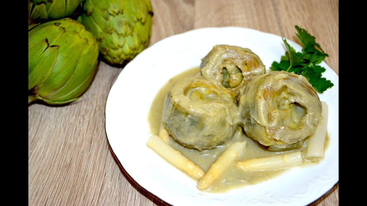 ALCACHOFAS EN SU SALSA, CON ESPARRAGOS,Receta Saludable y Rica😋ARTICHOKES IN YOUR SAUCE