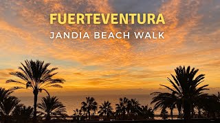 Relaxing Sunrise Walk Along Jandia Beach, Fuerteventura | Canary Islands 🇮🇨